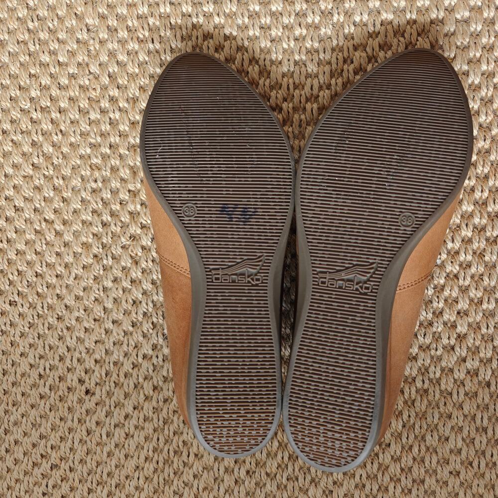 Dansko Kiri Luggage Brown Leather Slip On Flat Wedge Shoes EU 39 US 8.5-9 - Picture 8 of 9